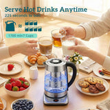 HOMCOM 1.7L Glass Electric Kettle, 3kW Fast Boil with Strix Thermostat, Tea Infuser and Keep Warm Function