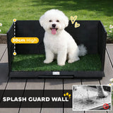 PawHut Dog Toilet Tray with High Walls, Grass Turf & Slide-Out Tray – Indoor Outdoor Potty Training