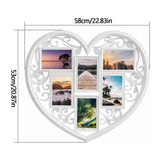 Large White Heart Multi-Picture Hanging Photo Frame