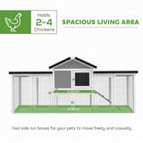 PawHut Large Wooden Chicken Coop with Nesting Box, Two Levels and Five Doors – Outdoor Poultry Hen House
