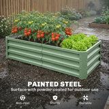 Outsunny Galvanised Raised Garden Bed for Herbs & Veg
