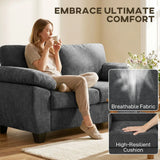HOMCOM 2 Seater Sofa with Spring Cushion Seat, 156cm Chenille Loveseat – Compact Couch, Dark Grey