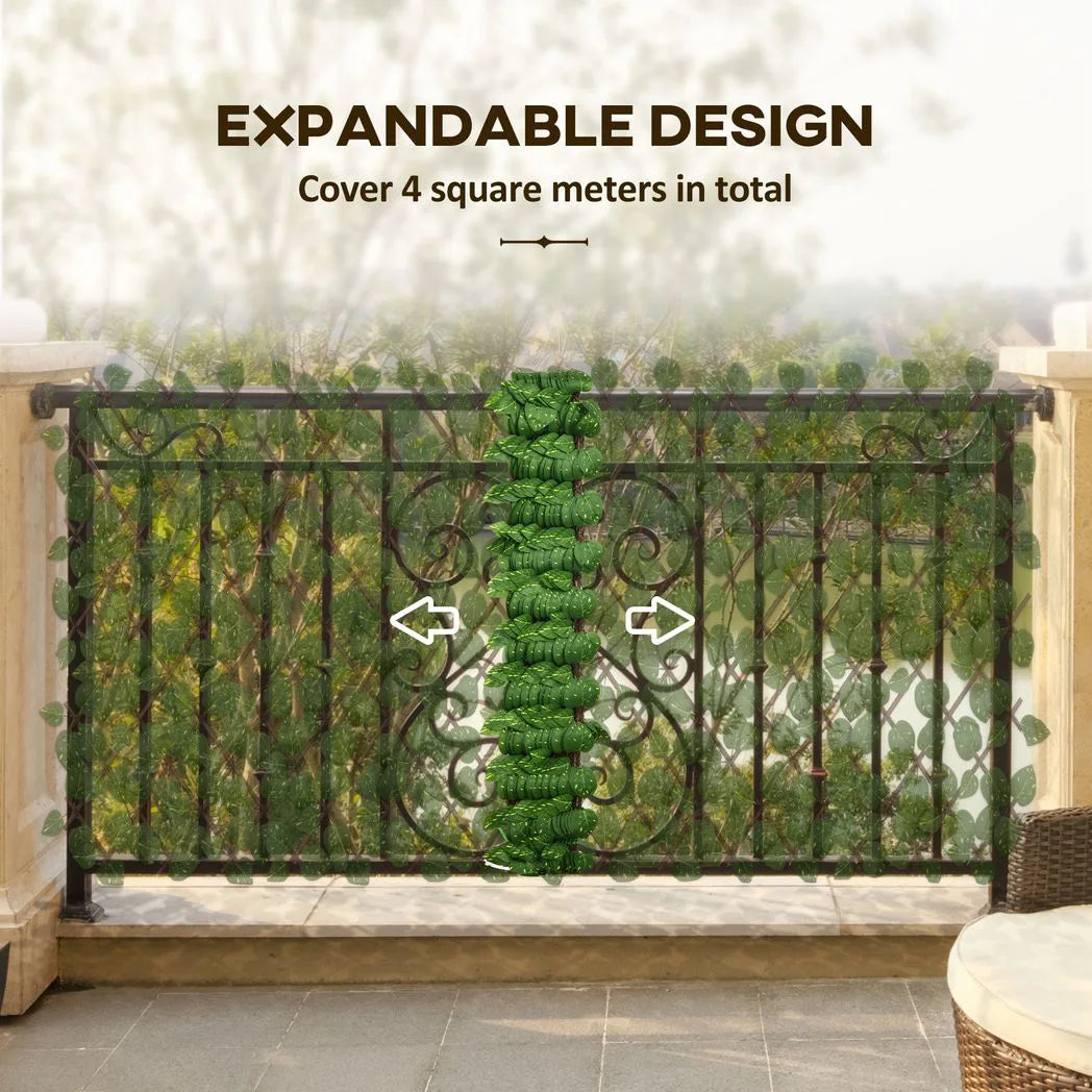 Outsunny Set of 2 Expandable Artificial Hedge Panels, Realistic Leaves – Outdoor Privacy Screen, 2 x 1m