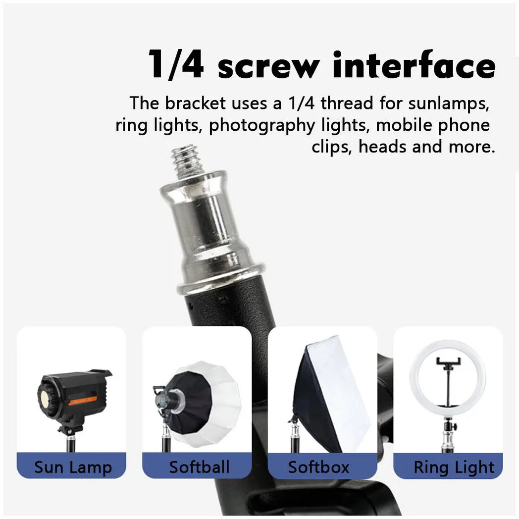 2m Adjustable Tablet & Phone Floor Tripod Stand with Ball Head and Clips – Foldable Stand for Devices 4–10.6"