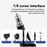 2m Adjustable Tablet & Phone Floor Tripod Stand with Ball Head and Clips – Foldable Stand for Devices 4–10.6"