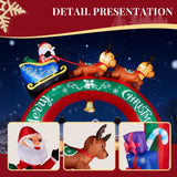 10ft Inflatable Christmas Archway with Santa's Sleigh and Warm White LEDs – Outdoor Decoration