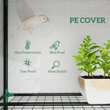 Outsunny Nine-Shelf Greenhouse with 3 Roll-Up Doors, Steel Frame & PE Cover – 46 x 215cm Portable Plant Shelf