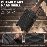HOMCOM 20 Inch ABS Hard Shell Cabin Suitcase with TSA Lock, Spinner Wheels & Telescopic Handle – Carry-On Luggage, Black