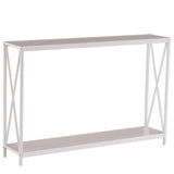 Industrial Console Table with Metal Frame & MDF Top – Narrow Entryway, Hallway & Sofa Table, Oak, 110cm