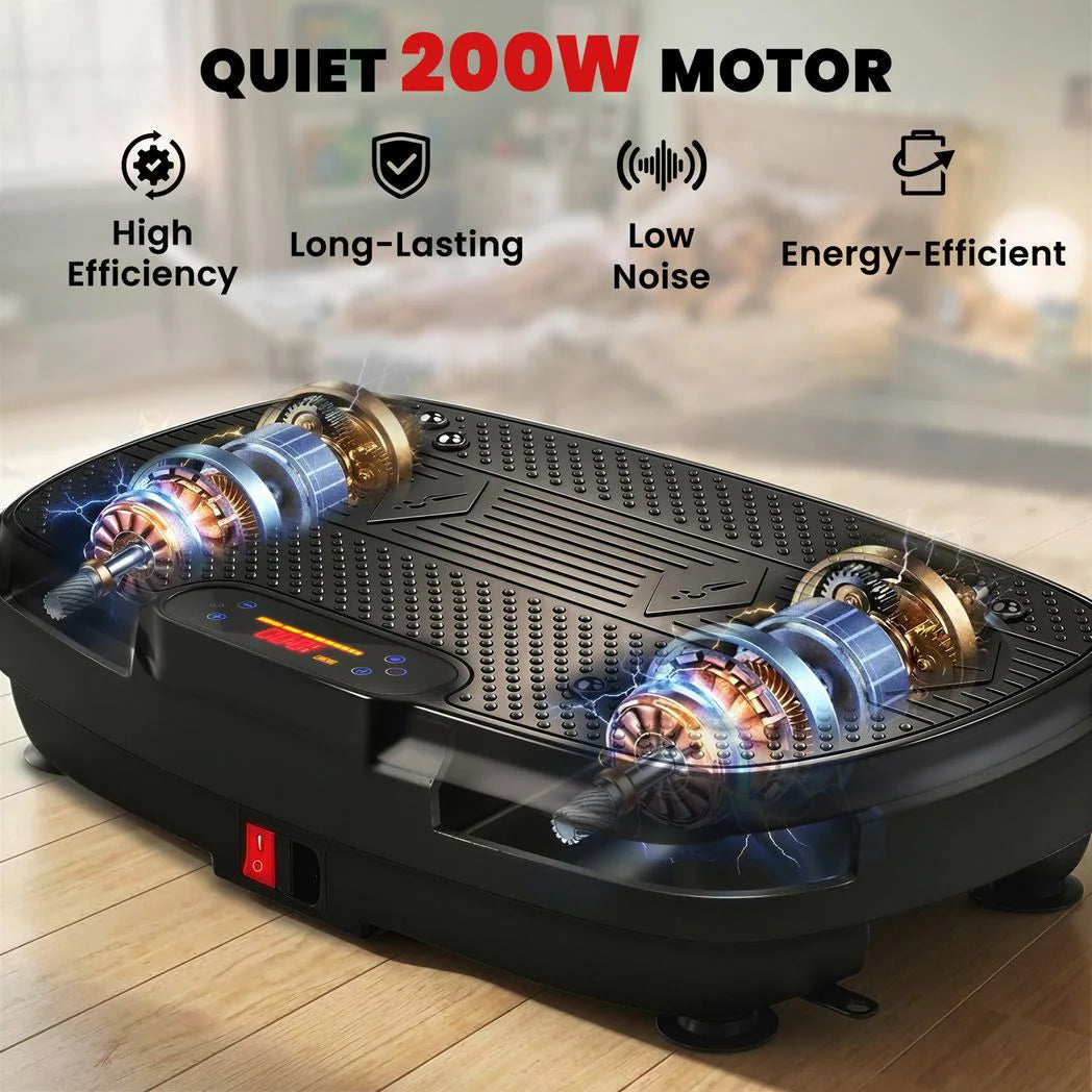 SPORTNOW Vibration Plate with 120 Speed Levels, 5 Programmes & Resistance Bands – Quiet Home Workout Machine