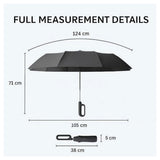 Windproof Automatic Folding Umbrella, 105 cm Canopy, 30 Reinforced Ribs, Ring Handle