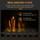 HOMCOM Free Standing Ethanol Fireplace with 0.9L Tank, 3 Hours Burning Time – Vintage-Style Bioethanol Heater Stove, Black