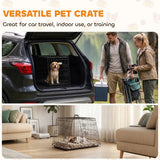 PawHut 30" Collapsible Car Dog Crate with Slanted Design, Tray & Handle, 76 x 48 x 53 cm – Small Dog Travel Cage