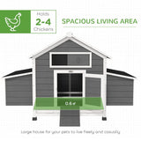 PawHut Wooden Chicken Coop with Nesting Boxes, Openable Roof and Pull-Out Tray – Outdoor Hen House, 150 x 100 x 97 cm