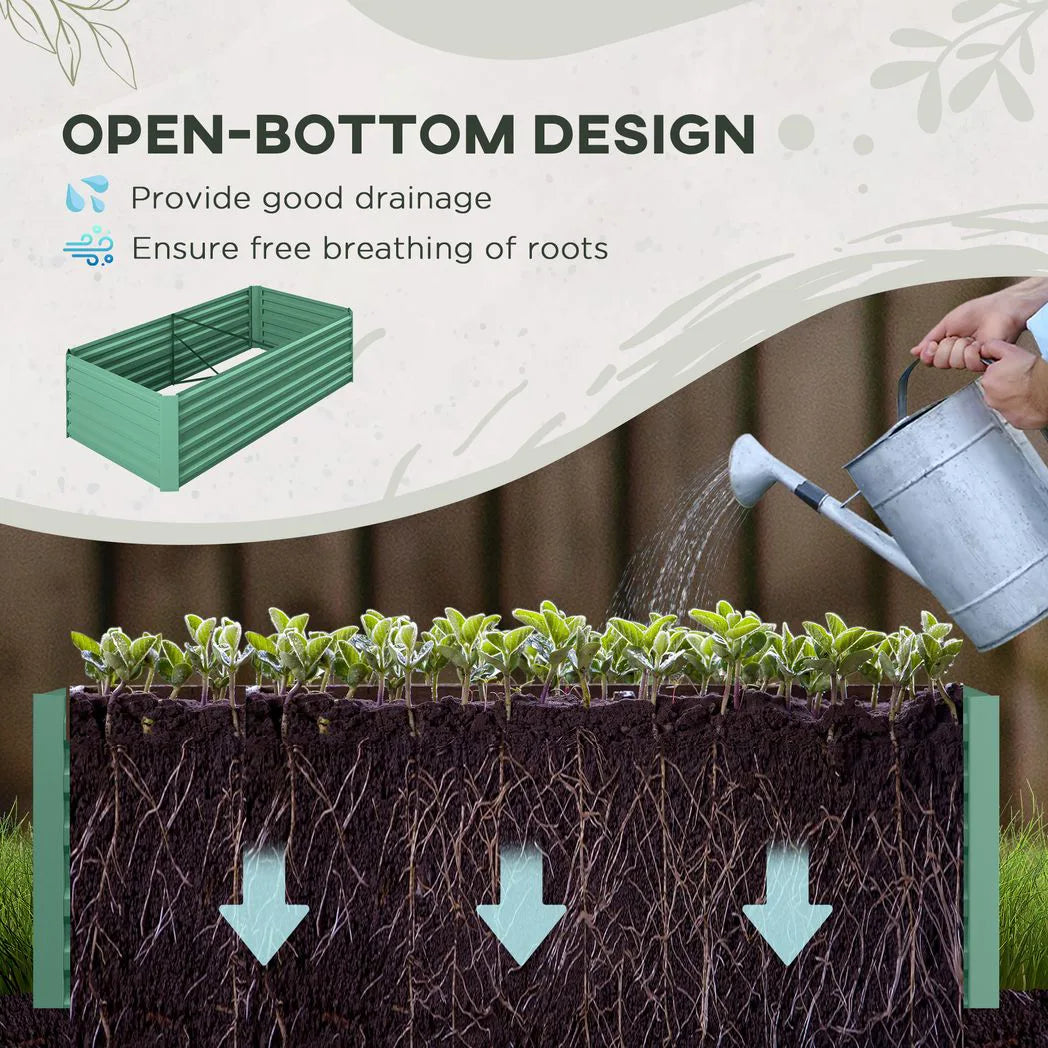 Outsunny Galvanised Steel Raised Garden Bed