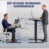 HOMCOM Electric Standing Desk with Memory Control, LED Display & 2 Cable Holes – Sit Stand Desk, Black