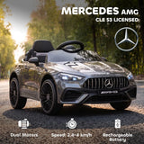 AIYAPLAY Licensed Mercedes-AMG Kids Electric Car with Dual 12V Motors and Remote – Ride-On, Ages 3-6, Grey