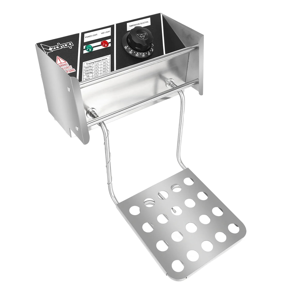 ZOKOP EH82 Double Cylinder Electric Deep Fryer, 12L Stainless Steel Twin Tank – 2 x 2500W, UK Plug