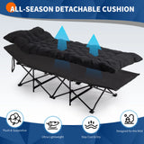 Folding Camping Cot Bed with Soft Mattress Pad – Portable Adult Sleeping Bed for Tent, Office Nap and Travel