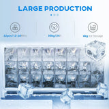 HOMCOM Commercial Ice Maker with 4kg Ice Storage, Up to 30kg Daily – Square Ice Cube Machine, Black