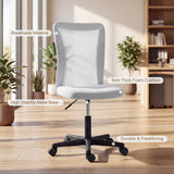 Vinsetto Armless Mesh Office Chair with Adjustable Height and 360° Swivel – Home Office, White