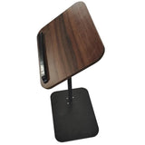C-Shaped Adjustable Sofa Side Table with Tilting Flip Top, 45–80cm Height – Laptop & Coffee Table, Walnut