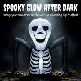 Outsunny Inflatable Ground-Crawling Skeleton with Built-In LEDs – Scary Halloween Decoration, Indoor/Outdoor