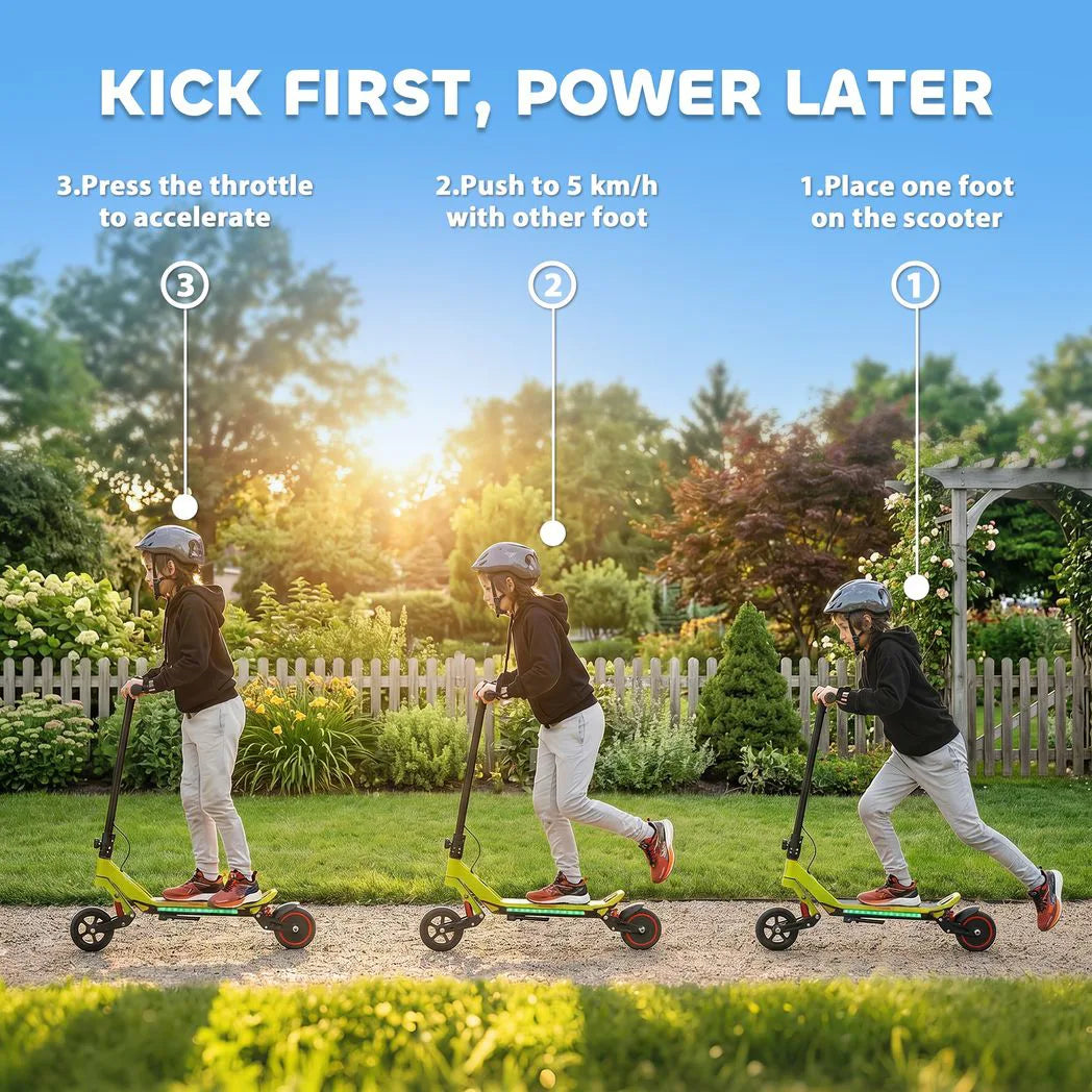 SPORTNOW Kids Electric Scooter, Foldable E Scooter for Age 6 with LED Display, RGB Lights, 16km/h, Green
