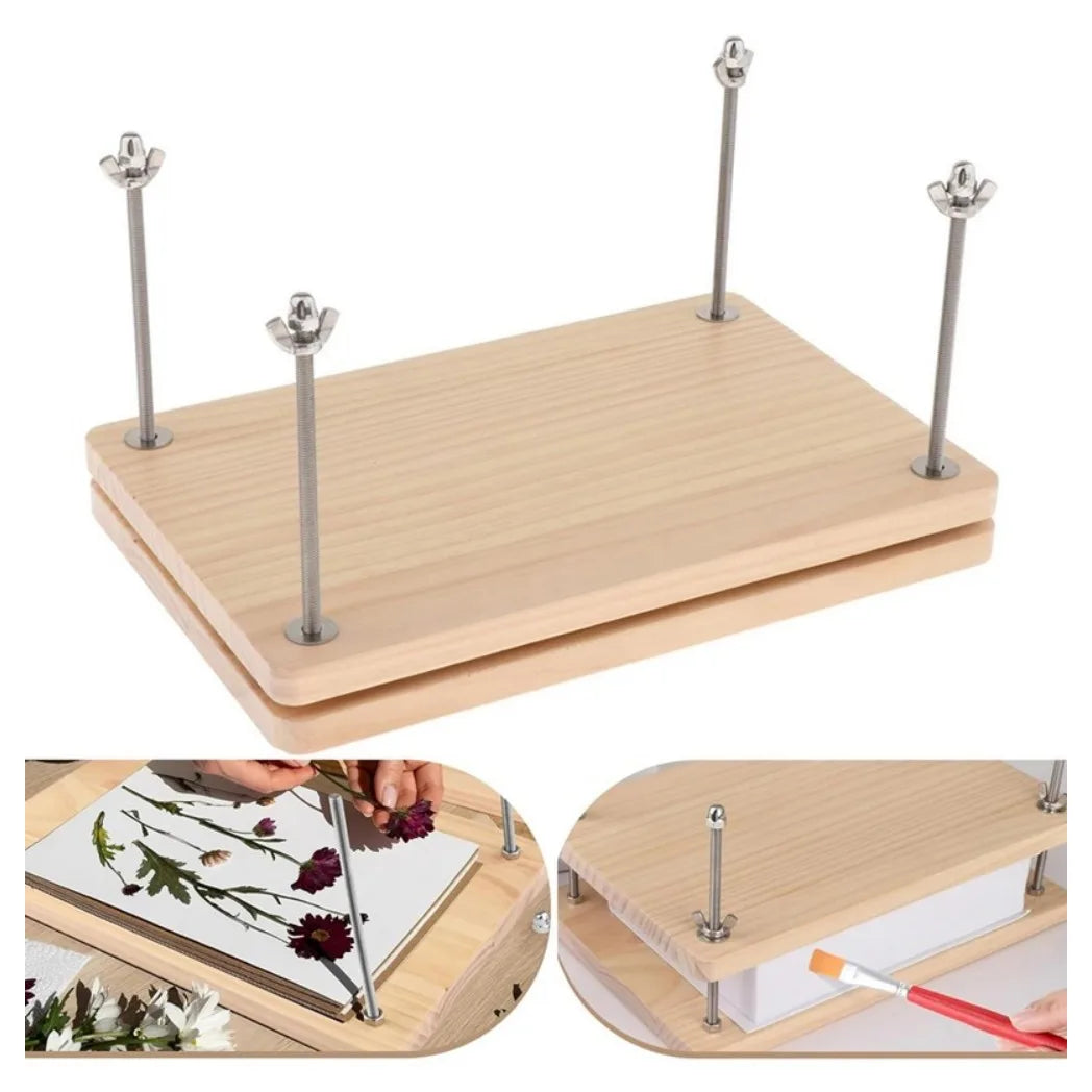 Wooden Bookbinding Press with Bolts and Wing Nuts – Portable Binding Press for Books, Albums and Scrapbooks