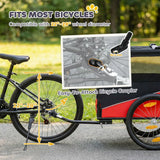 PawHut Dog Bike Trailer with 20" Inflatable Wheels and Reflectors – Bicycle Carrier for Medium Dogs, Red