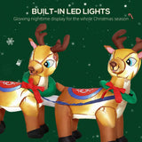 Outsunny 7.9ft Christmas Inflatable Santa on Sleigh with Two Reindeer