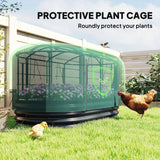 Outsunny Galvanised Raised Garden Bed Kit with Self-Watering System and Mesh Cover, 6 x 3ft – Dark Grey and Green