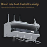 Wall-Mounted Double-Layer Router Storage Shelf – Floating Rack for TV Box, DVD and Game Console, White