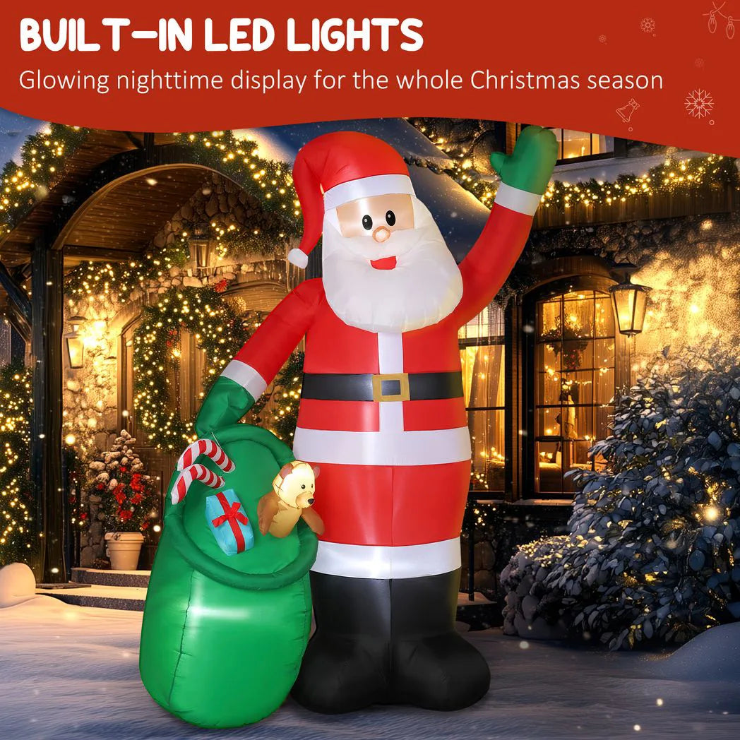 Outsunny 9ft/275 cm Christmas Inflatable Santa with Bear Sack