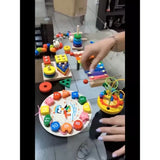 9-in-1 Wooden Musical Toy Set with Rattle, Bells & Drum – Sensory Early Education Instruments for Toddlers