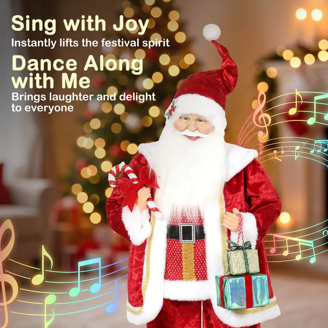 HOMCOM 120cm Life Size Singing Dancing Santa Claus