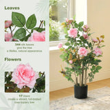 HOMCOM 90cm Artificial Rose Tree Set of 2