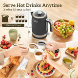HOMCOM Textured Kettle and 2-Slice Toaster Set, 1.7L 3000W Rapid Boil Kettle – Kitchen Set, Black