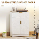 HOMCOM Modern Sideboard Storage Cabinet with Drawer and Adjustable Shelf, 82 x 60cm, White