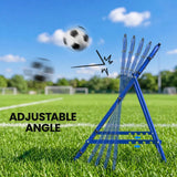 HOMCOM Adjustable Football Rebounder Net with Steel Frame – Kickback Training Target for Teens & Adults, Blue