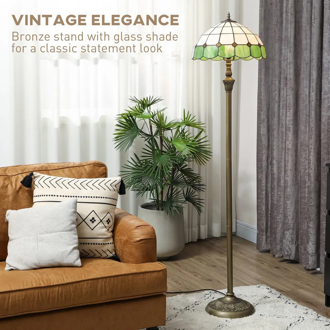 HOMCOM 152cm Tiffany-Style Floor Lamp
