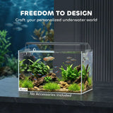 PawHut 24L Bare Glass Fish Tank with Protective Base Mat – DIY Aquarium for Fish and Shrimps, Transparent