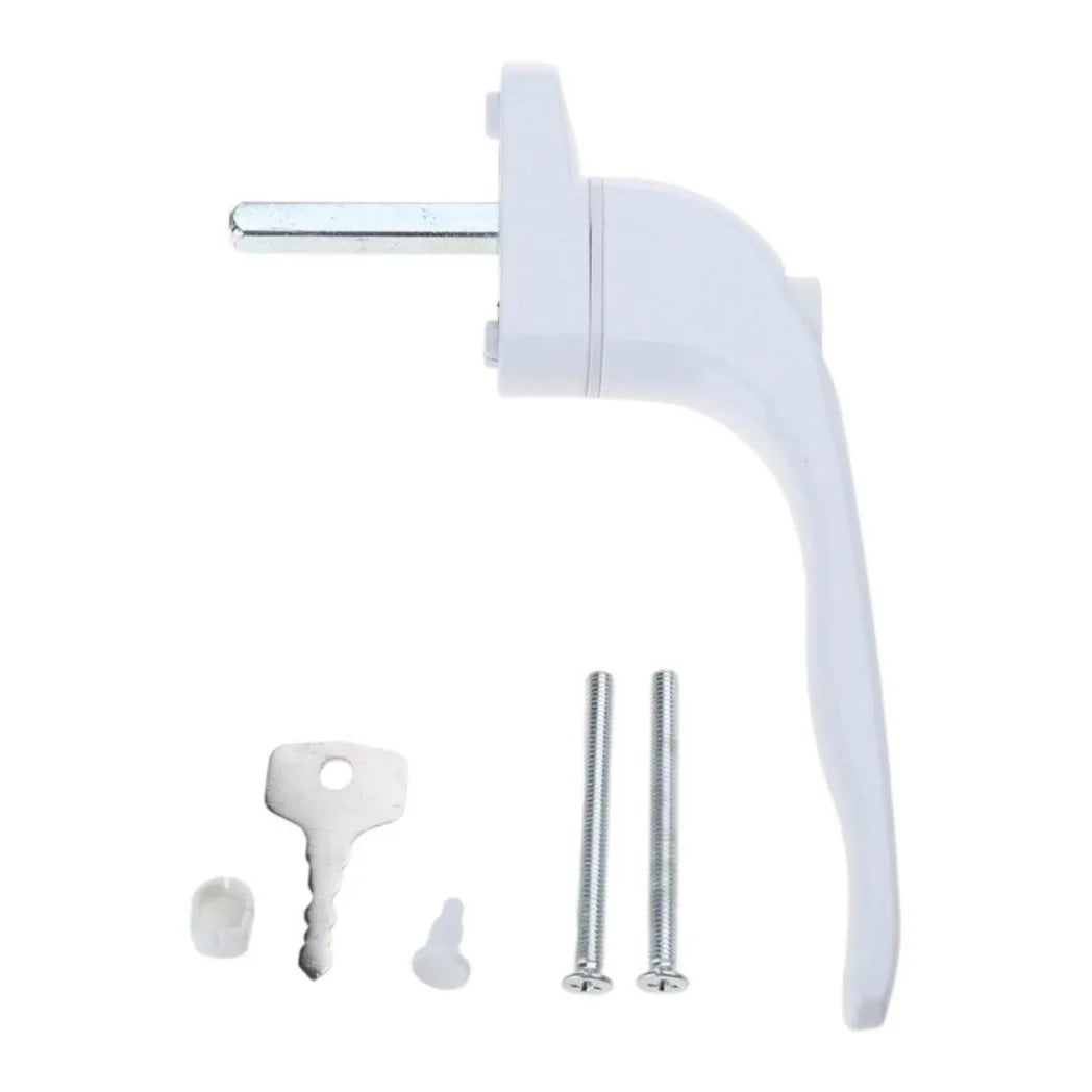 2 x Quartus Universal Espag Window Handles with Inline Locking and Child Safety Button – uPVC, White