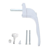 2 x Quartus Universal Espag Window Handles with Inline Locking and Child Safety Button – uPVC, White