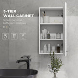 kleankin High Gloss Bathroom Wall Cabinet with Soft-Close Door and Adjustable Shelf – Storage, White
