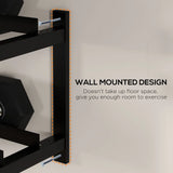 SPORTNOW Wall-Mounted Dumbbell Rack, 2-Tier Steel Weight Stand, 70kg Capacity – Home Gym Storage, Black