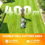 Outsunny 18V Cordless Lawnmower with 2 x 4Ah Batteries, 34cm Cutting Width, 35L Grass Bag & Mulching