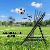 HOMCOM Adjustable Football Rebounder Net – Steel Frame Kickback Target Goal for Teens and Adults, Black