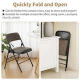 Set of 4 Black Fabric Folding Chairs with Padded Seat & Back and Steel Frame – Portable Seating for Office & Home