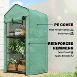 Outsunny Three-Tier Mini Greenhouse with Steel Frame, PE Cover & Roll-Up Door – Portable, Green
